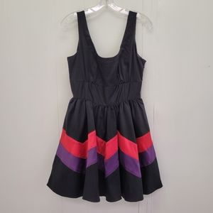 Forever 21 Twist Cirque 21 Sleeveless Chevron Stripe Fit And Flare Dress